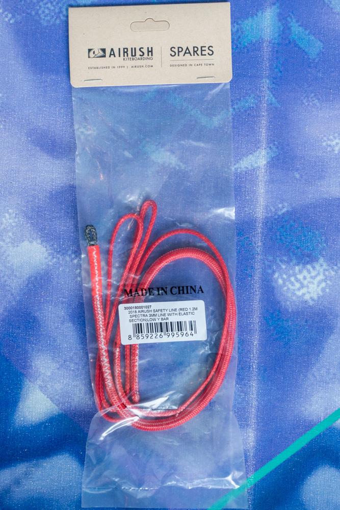 Alex Pastor Kite Club - Airush Store and Kiteschool Spare Parts Airush Safety Line (Red 1.2m Spectra 3mm Line With Elastic Section) Low Y Bar (2013-2019)
